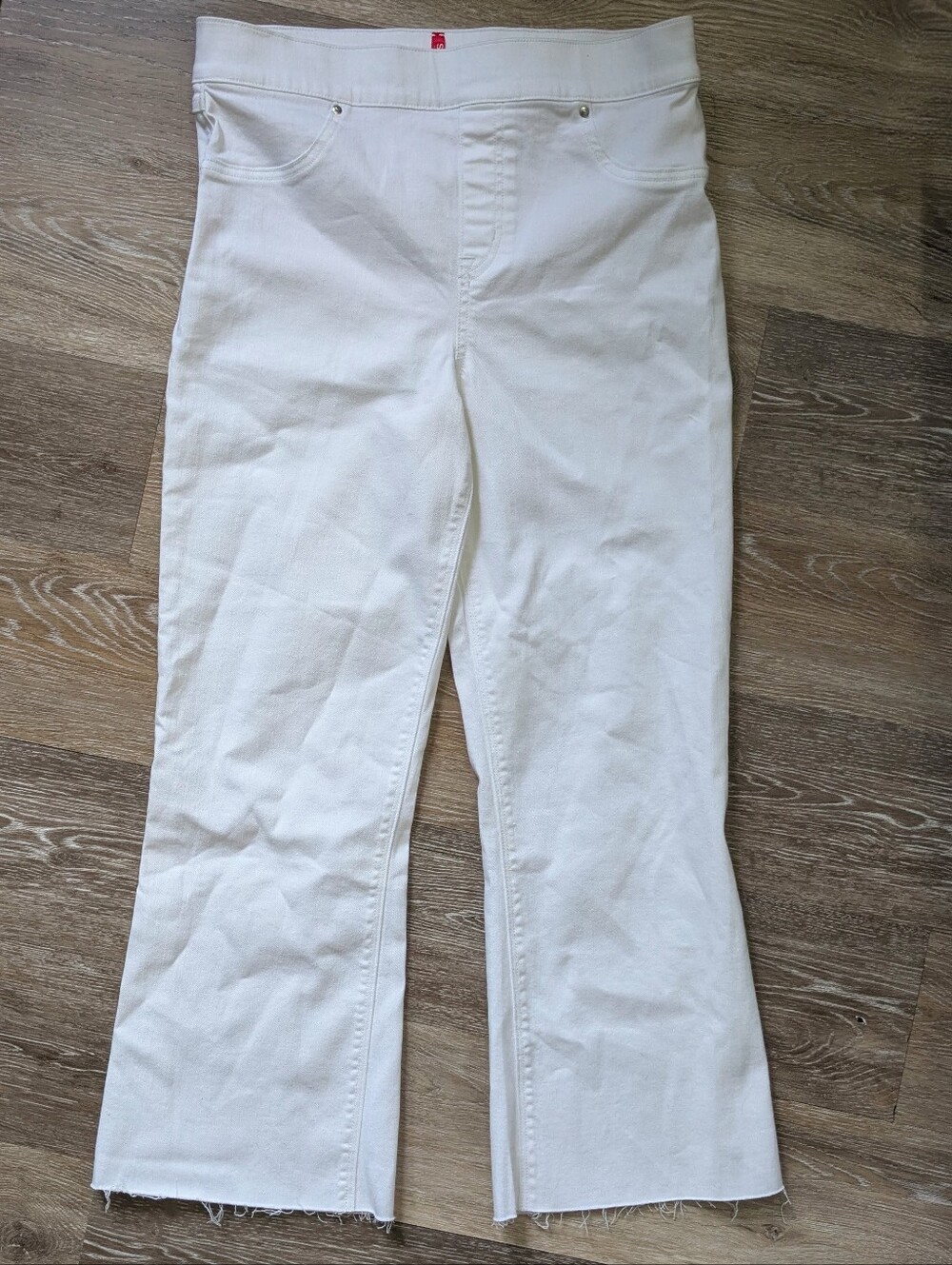 Spanx Size Large Cropped Jeans White